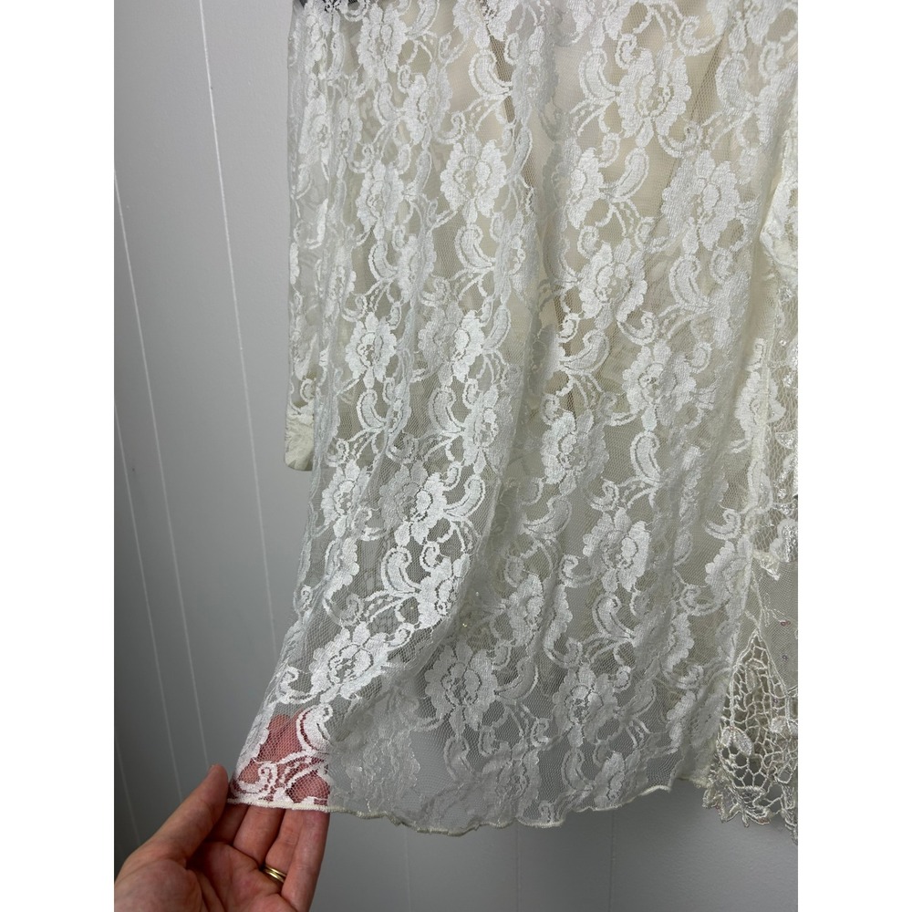 Spencer Alexis Womens 12 Lace 3 piece Dress Set fairy bridal boho angel romance - Picture 11 of 16